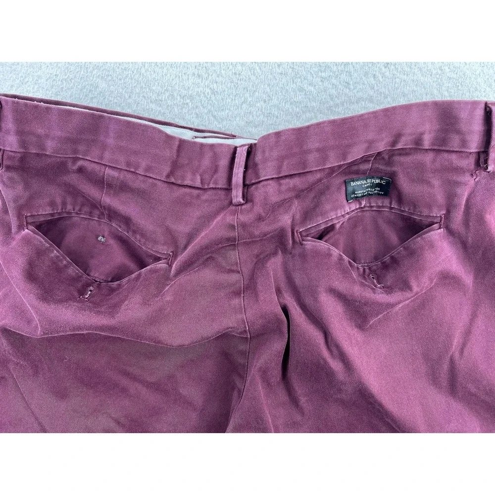 Banana Republic Pants Mens 36x30 Red Tapered Rapid Movement Chino Stretch Casual